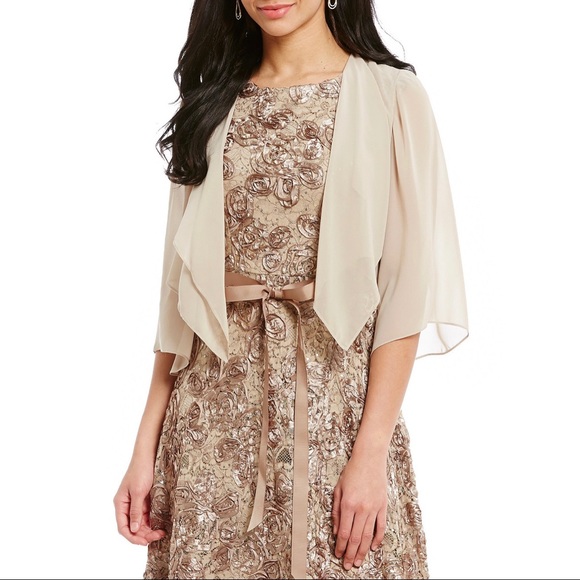 Alex Evenings Tops - Alex Evenings Chiffon Hanky Short Bolero Jacket